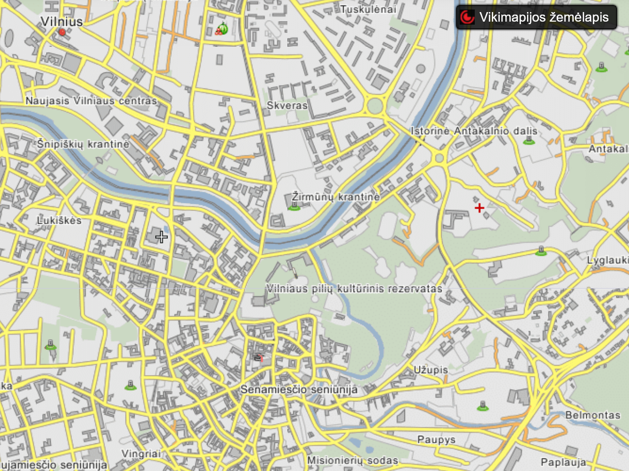 Вильнюс со спутника. Wikimapia