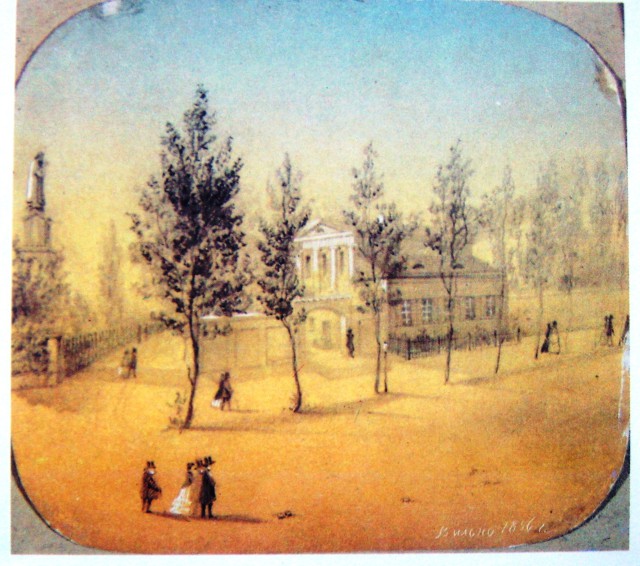 Художник неизвестен. Часовенка в Понарах. 1856 г.  Рисунок. Вильнюсский Художественый Музей.