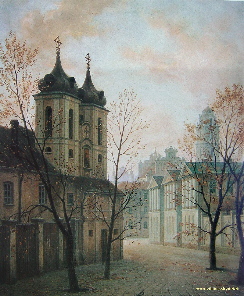 Палкин Александр. (Aleksandras Palkinas). Вид Вильнюса, Календарь за 1996 г.