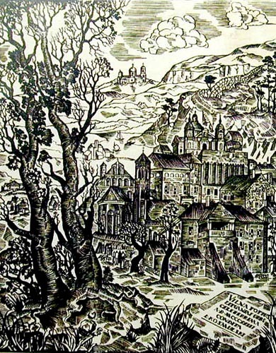 Космульский Леон | (1904-1952). Гравюра на дереве, 36,5 х 29,3 см. Подпись карандашом: Л.Космульский 1935 г..