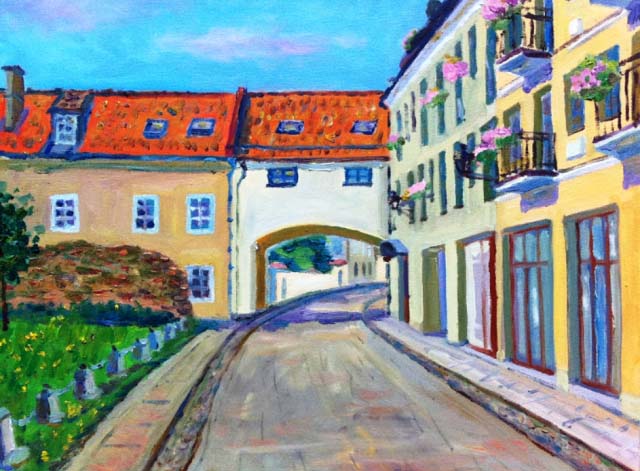 Тудев Енкхбаатар | (Монголия). Улица Св. Казимира. 2012 г. Холст. Масло 50 х 60.