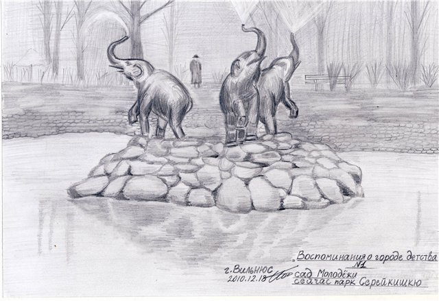 Сержгол. Слоны в Саду молодежи