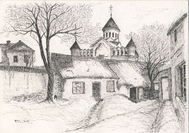 Странник. Спасский переулок (Ишганитою), дворик с видом на Успенский собор