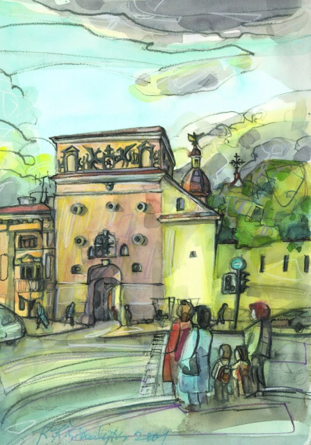 Шяулитис Казис Кястутис. Святые ворота. 2001. Акварель, 42 x 29,7.