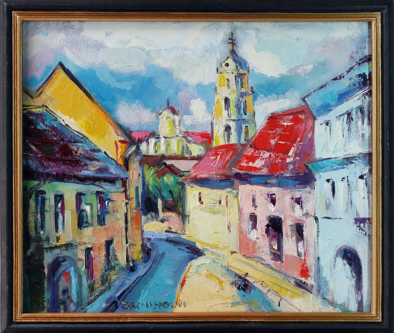 Яхимович Чеслав. "Старый Вильнюс". Масло, полотно, 50  x  60.