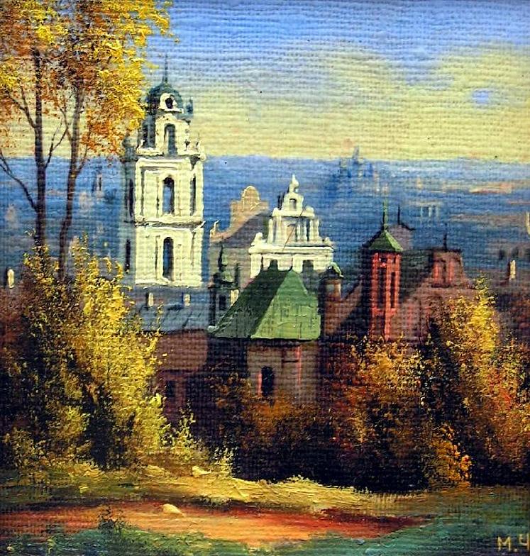 Художник неизвестен. Костелы в Вильнюсе.