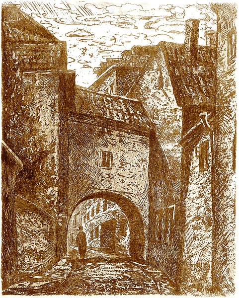 Пятков Алишер. Арка Витаса. офорт. 25 x 20. 1987 г.