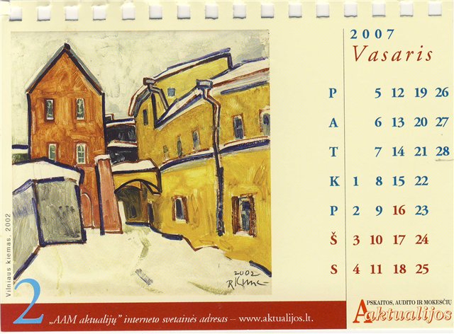 Кунча Ромуальдас. Настольный календарь с репродукциями картин художника