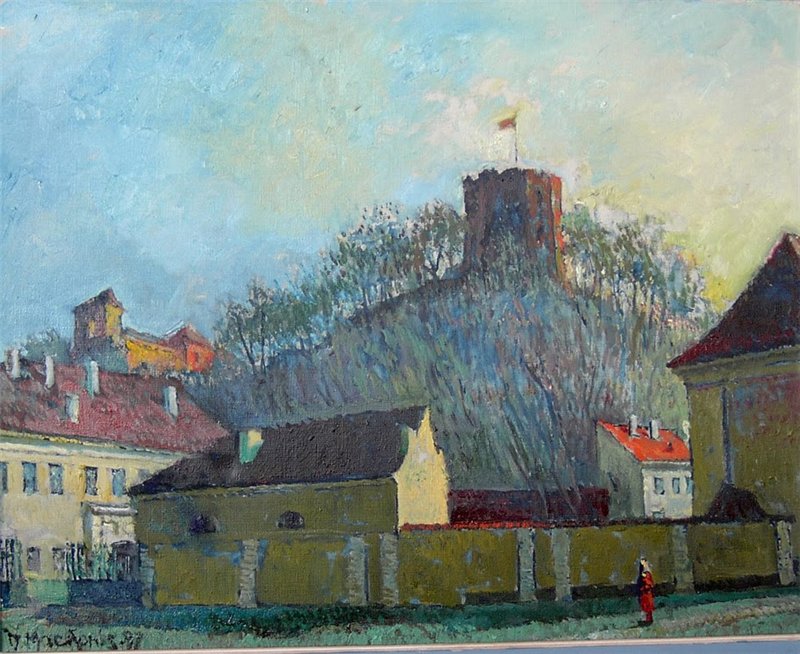 Мацконис-Мацкявичюс Ионас | (1922-2002). Gedimino kalno papėdėje. 1997. 50 x 40.