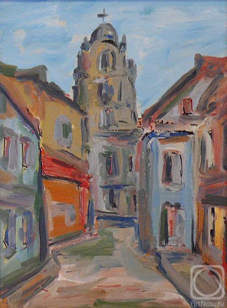 Азанов Владимир Афанасьевич. 2002. Вильнюсский дворик. Холст, масло. Из частной коллекции.