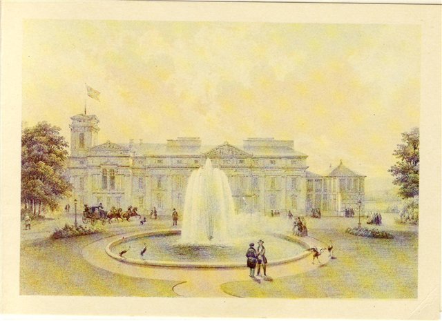 Винцент Адам Жан-Виктор | (1801-1867) и Бишебуа Луи Пьер-Альфонс (1801-1850). Литография по Садовникову (1800-1879). Дворец поместья Верки.  Историко-этнографический музей Литвы.