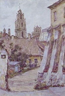 Платонов Анатолий Иванович. Дворик. 1977, к/м, 50 х 35.