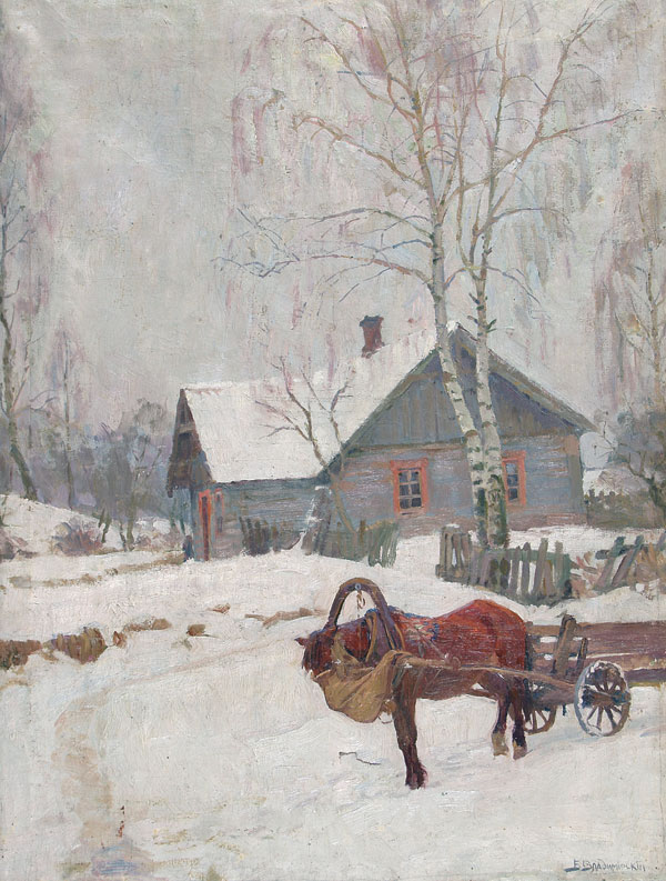 Владимирский Борис Еремеевич | (1878–1950). Зима. Этюд. Вильно. 1910-1920-e гг.Холст, масло. 67 x 51.