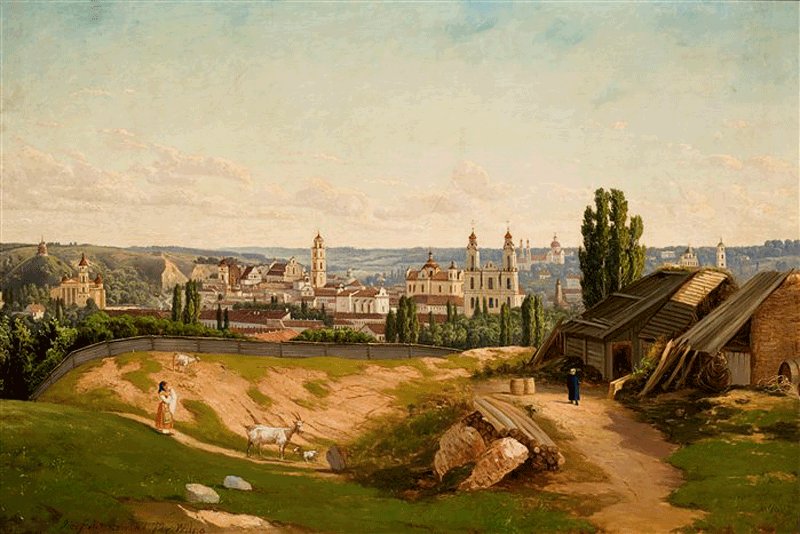 Маршевский Юзеф | (1825-1883). Вид на Вильнюс с горы Таурас. 1872 год.
