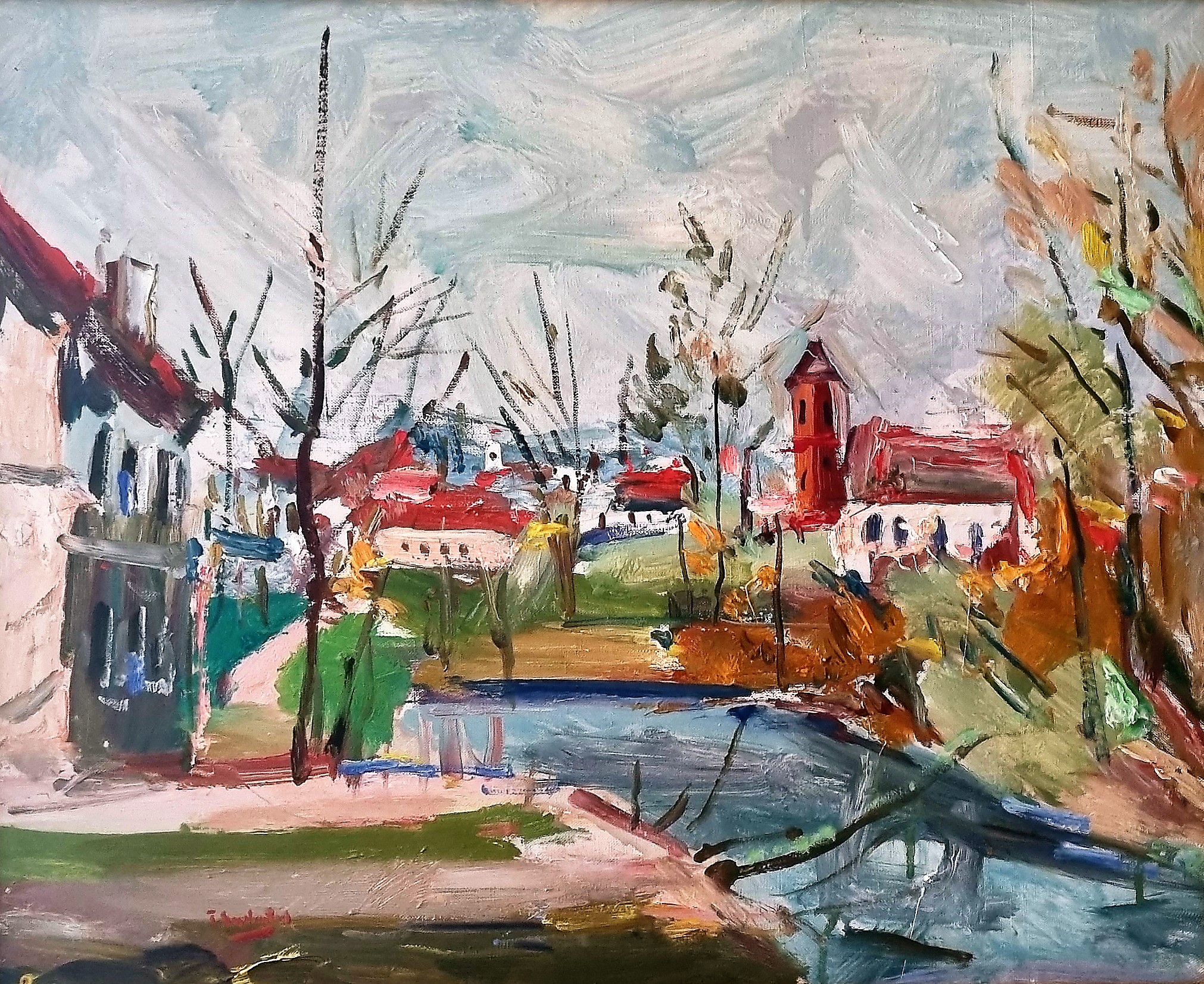 Гудайтис Пранас. Старый Вильнюс. 45 x 38. Холст, масло.