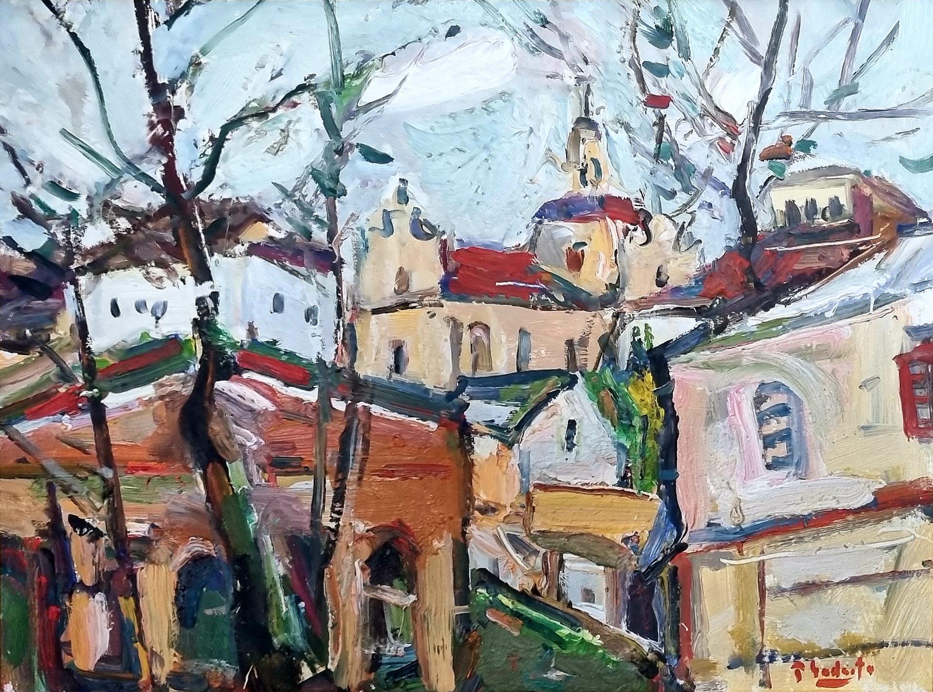 Гудайтис Пранас. Старый Вильнюс. 40 x 30. Картон, масло.