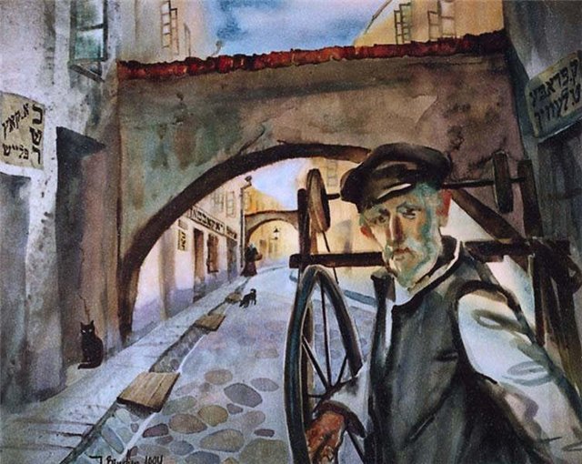 Биндлер И. Акварель. Точильщик