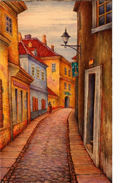 Добужинский Мстислав Валерианович. Вильна, улочка