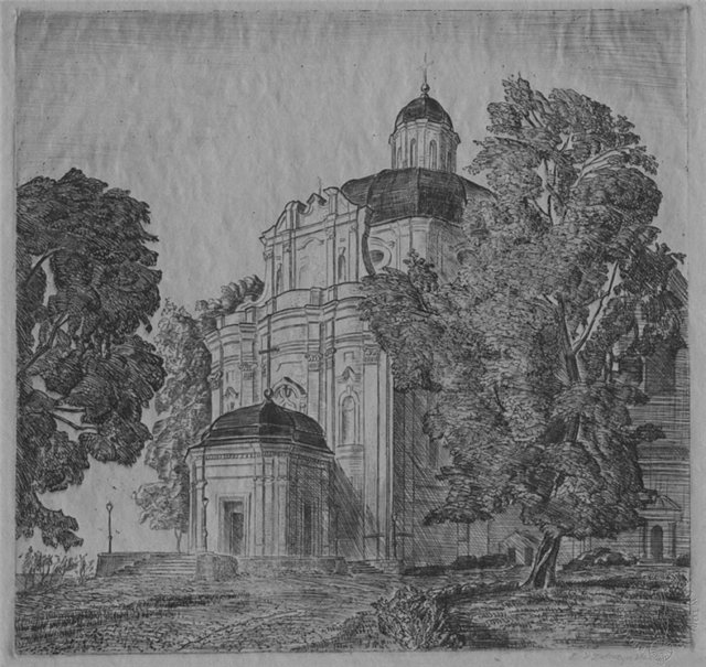 Добжинский Лев. Вильнюсская графика. Костел Визиток