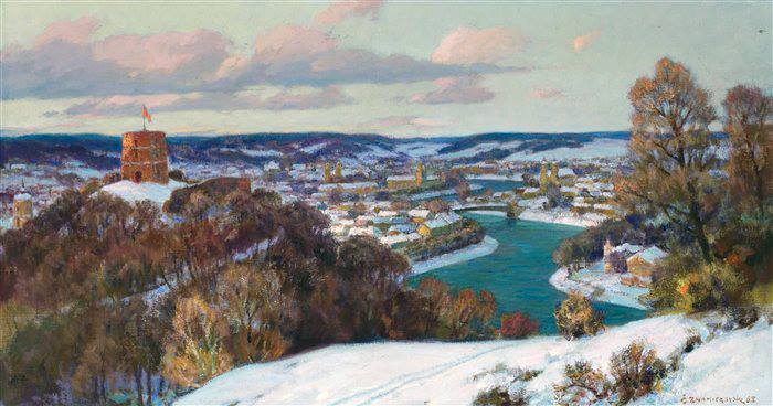 Знамеровский Чеслав (1890-1977). Вильнюс вечером. 1963 г.