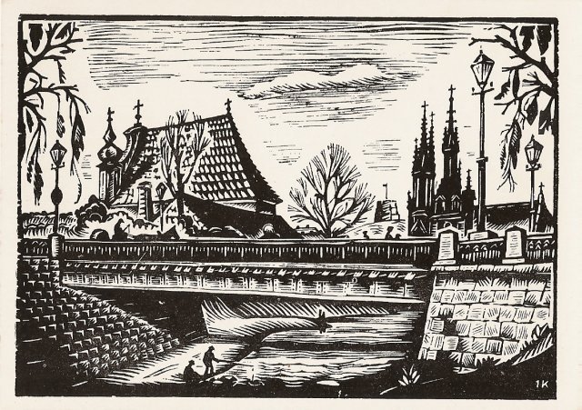 Кузминскис Йонас. Костелы Св. Анны и Св. Михаила со стороны Заречья