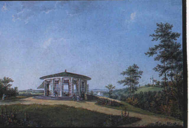 Хаасе. 1841. Вид на террасу и павильон в Верках.