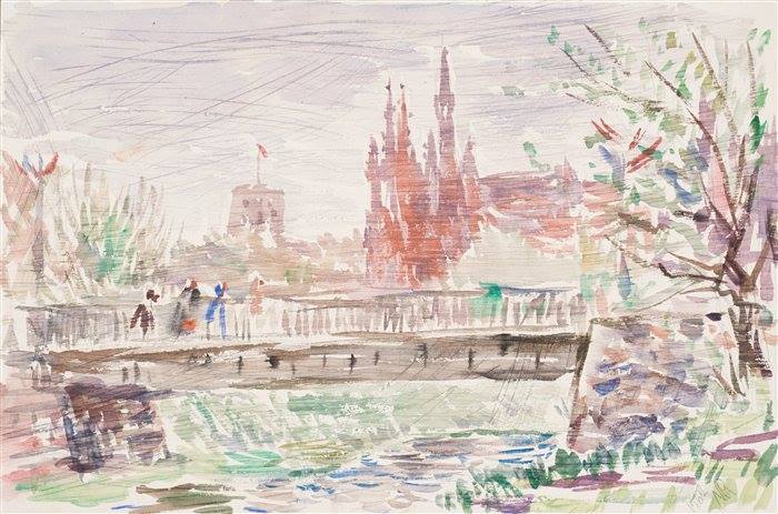 Петрулис Наполеонас. Мост через Вильняле. 1962 г. Литовский художественный музей.