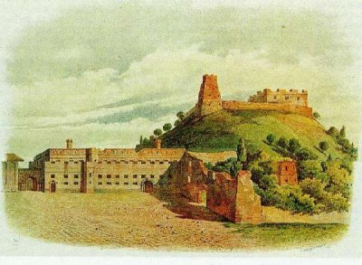 Трутнев Иван Петрович. "Руины Верхнего замка". Хромолитография 1865.