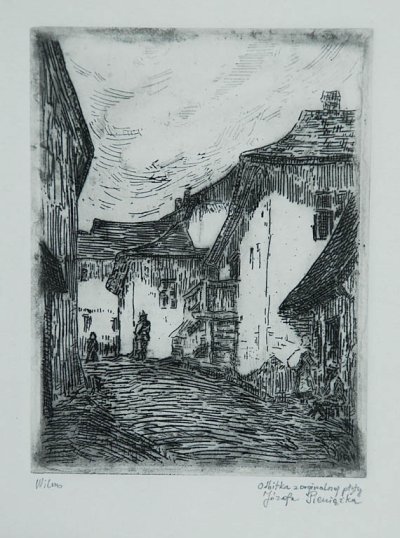 Пененжек Юзеф | (1888-1953). Вильнюс. Офорт, сухая игла, бумага.