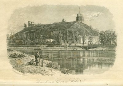 Художник неизвестен. Гравюра.
Гравюра выполнена по фотографии, помещенной ниже. Художник оживил фотографию, добавив персонажей на берегу.