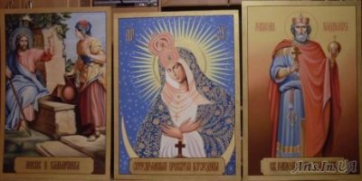 Строгий Владимир. Икона Остробрамской Божьей Матери, 2012 год, двп / масло, 75/105.