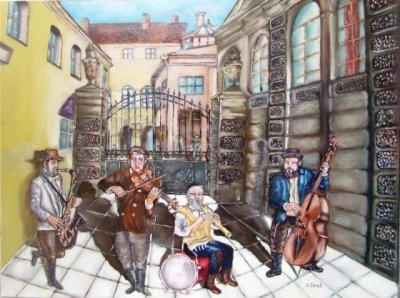 Дрот Александр. "Клейзмеры напротив Большой синагоги".