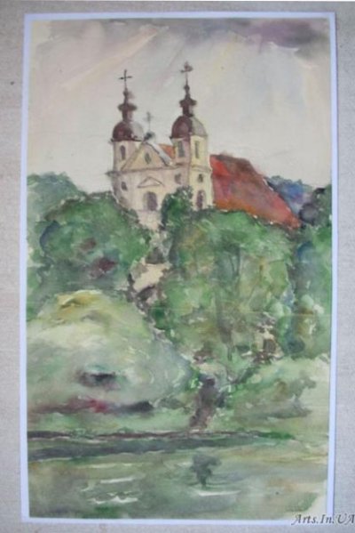 Кондратенко Любовь. "Вильнюс. Давно." 1977 г., 21 x 30. Акварель.