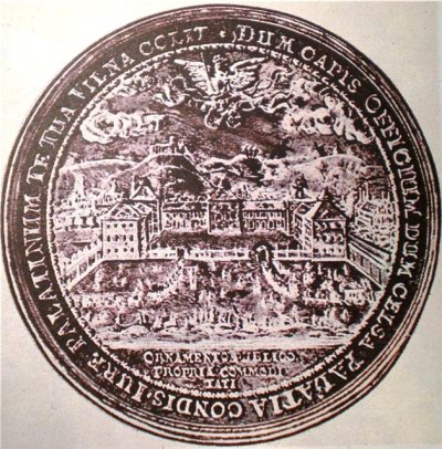 Дадлер Себастьян | (1586-1657). Дворец Радзивиллов. Медаль в честь инаугурации Я.Радзивилла. виленским воеводой в 1653 г.