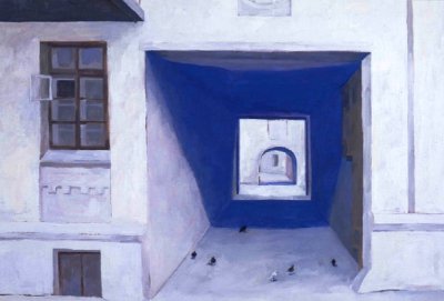 Блюй Роберт. Прогулка по Вильнюсу. 2007. Масло с воском.