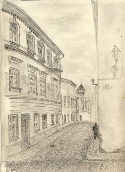 ○ Странник. Представляю этюдик с улиц детства.
Спасский переулок