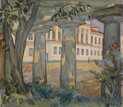 Мендзыблоцкий Адам | (1883-1956). Садовый фасад Президентского дворца в Вильнюсе. 1929.