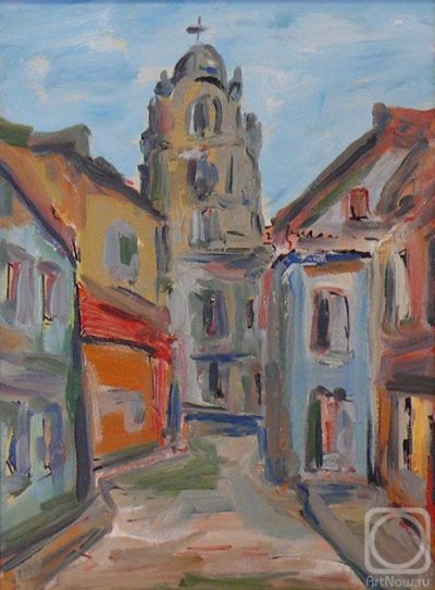 Азанов Владимир Афанасьевич. 2002. Вильнюсский дворик. Холст, масло. Из частной коллекции.