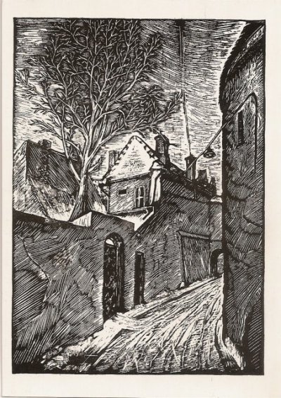 Кузминскис Йонас | (1906-1985). Ул. Таллат-Келпши. Гравюра на кожемите. 1946 г.