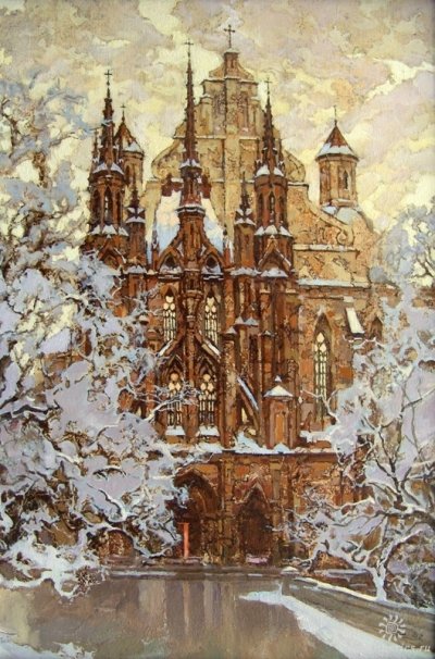 Бурдыкин Николай. Костел Св. Анны. 2002. Масло. Холст 60 x 40.