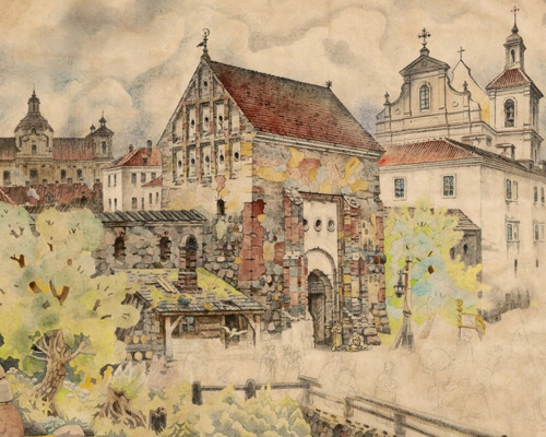 Камараускас Юозас. 1892 год. Татарские ворота (Totorių Vartai) в Вильнюсе.