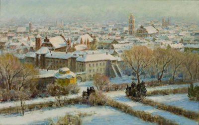 Знамеровский Чеслав | (1890-1977). Зимний вид Вильнюса (Сад молодежи). 1973 г.