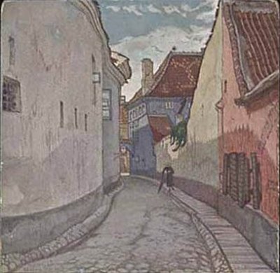 Добужинский Мстислав Валерианович. Замковая улица.