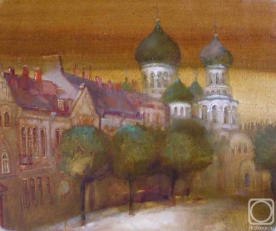 Поклад Александр Викторович | (р. 1969). Из серии "Старый город". Романовская церковь. Холст/масло 55 x 65.