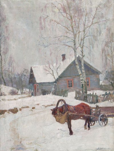 Владимирский Борис Еремеевич | (1878–1950). Зима. Этюд. Вильно. 1910-1920-e гг.Холст, масло. 67 x 51.