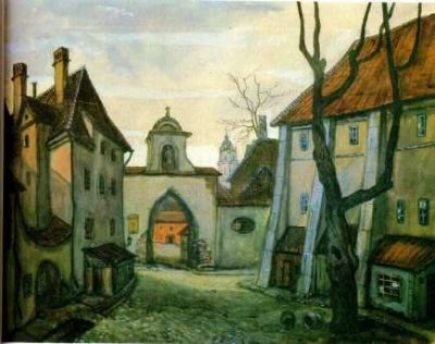 Добужинский Мстислав Валерианович. Старая Вильна. 1910. К, темп, ак.