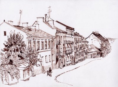 Михальчук Наталия Александровна. Ул. Пилимо. Бумага, тушь, перо.