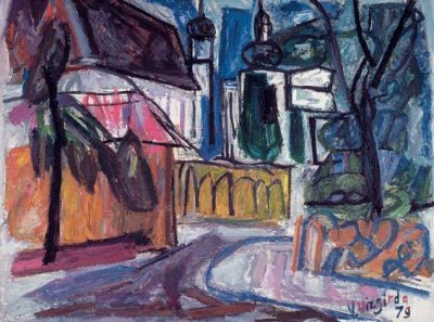 Визгирда Викторас | (1904-1993). Переулок. 1979. Холст, акрил. 76,2 x 101,6.