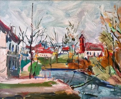 Гудайтис Пранас. Старый Вильнюс 1. 45 x 38. Холст, масло.