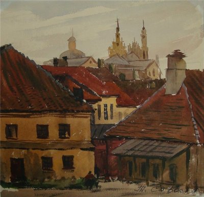 Сафонова Т.Н. Старый Вильнюс. Акварель.